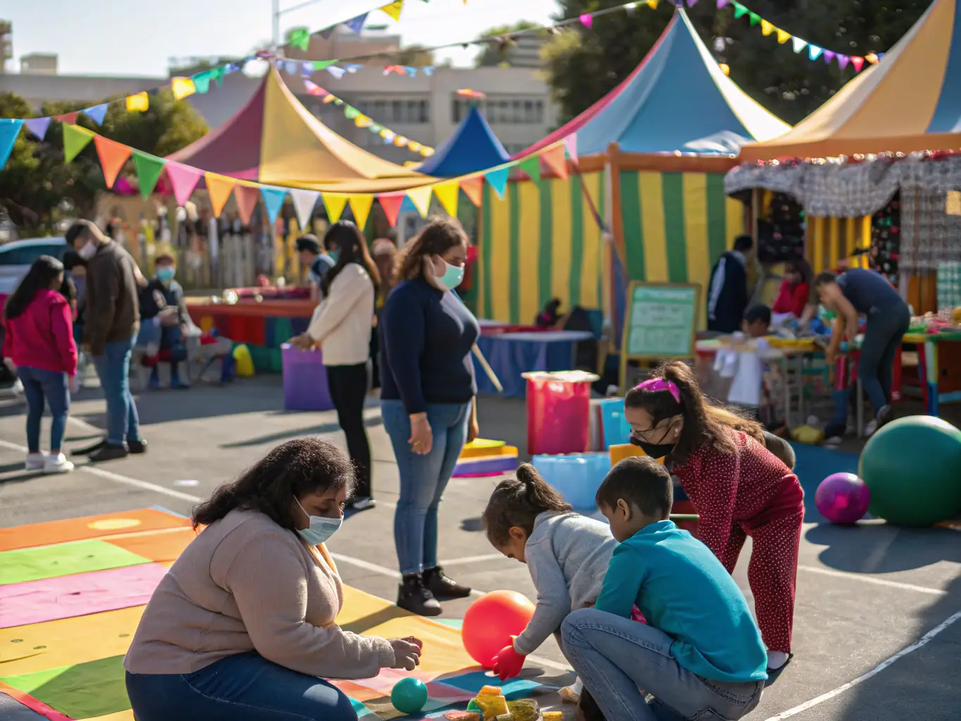 A photograph capturing a vibrant community event with people of all ages participating in cultural activities and enjoying the festivities.